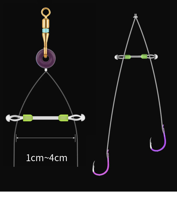 Tool Fish Line Separator Double Hook Fish Hook Fixed Distance Splitter Silicone
