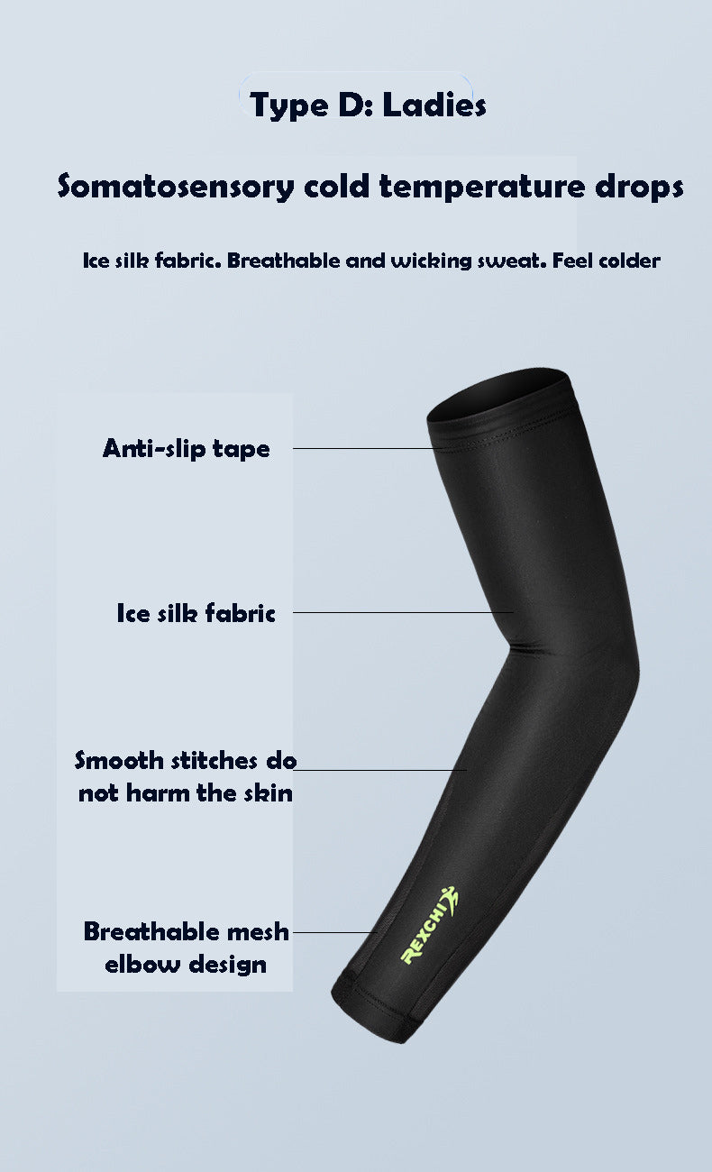 Cooling Sport Arm Sleeve Ice Silk Sun UV Protect Cycling Fishing