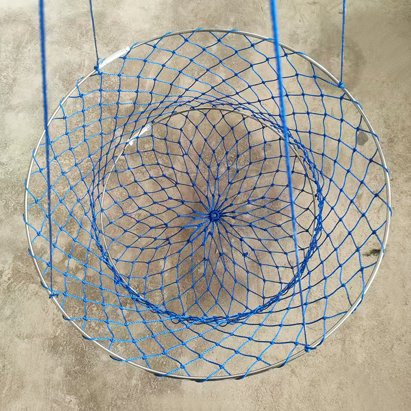 High-quality stainless steel crab cage with 30-meter nylon rope