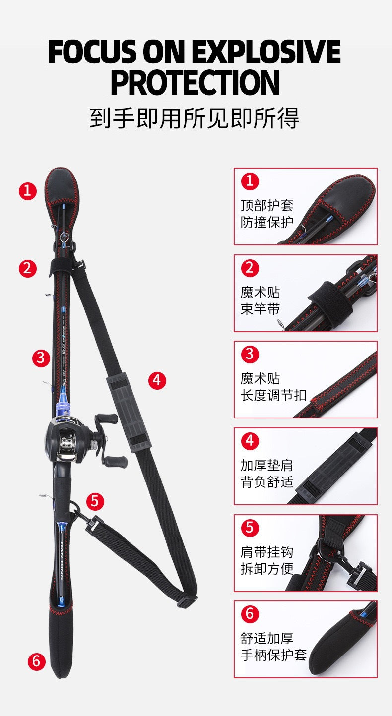 Fishing rod covers elastic rod strap