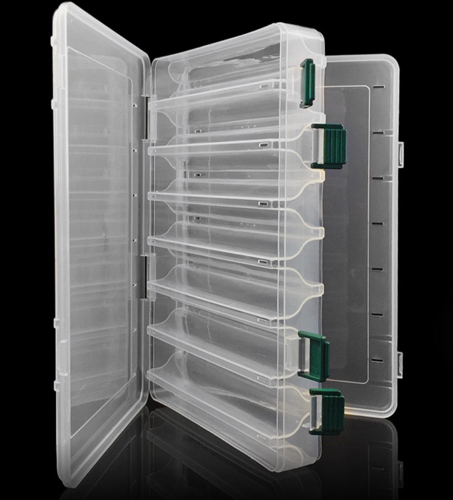 12/16 Compartments Double Sided Fishing Tackle Box Visible 12/16 Compartments Double Sided Fishing Tackle Box Visible