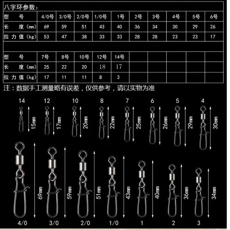 Fishing Rolling Barrel Swivel Snap Tackle Connector /10p