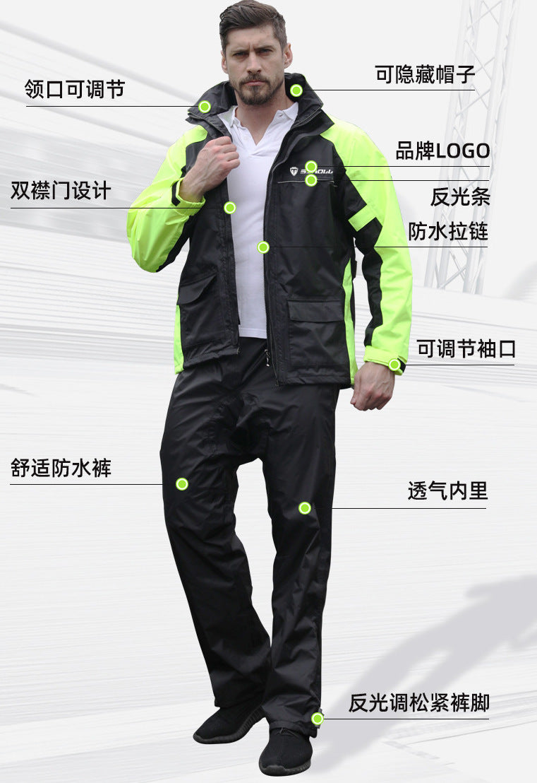 AdultWaterproof Men's Raincoat Split Pants Suit Jacket