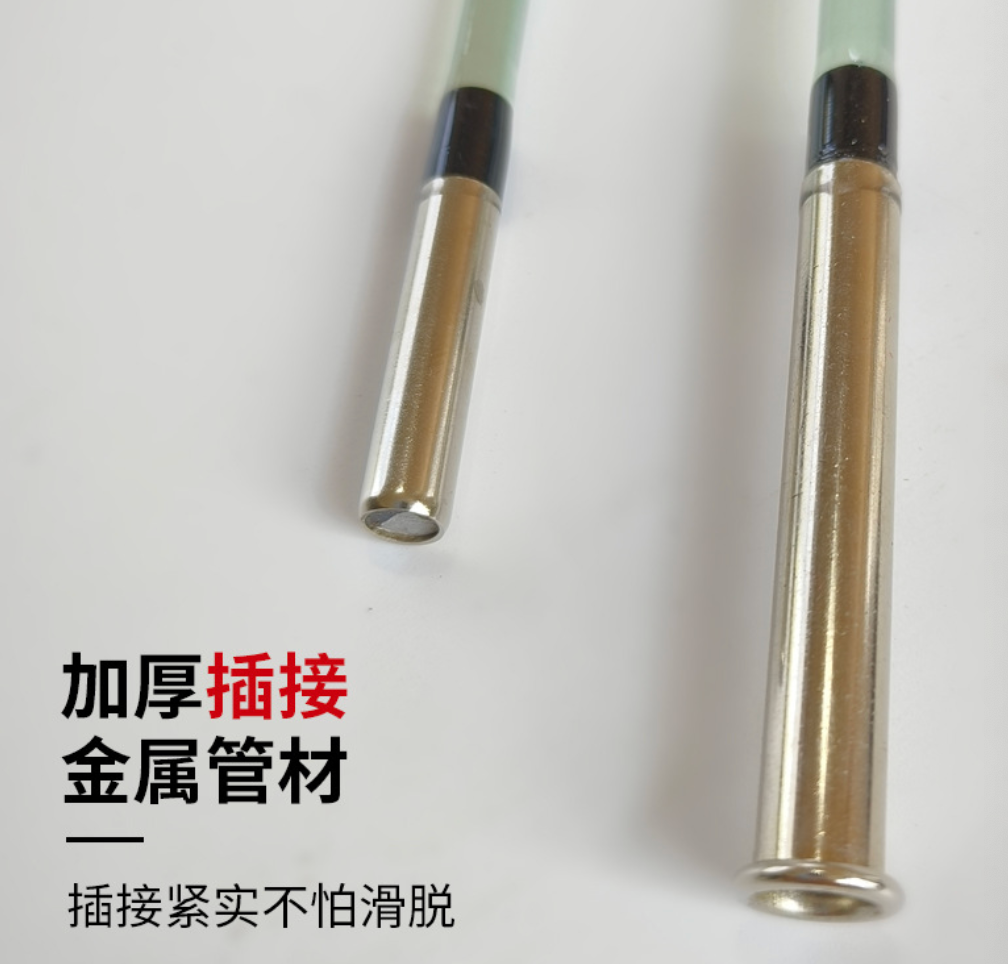 Two-section raft fishing rod made of fiberglass