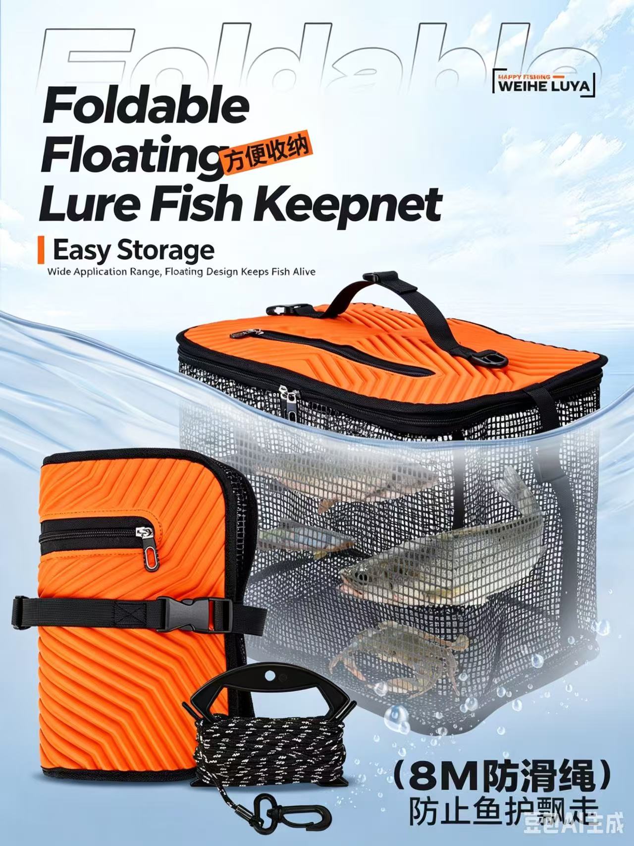 Floating folding fish net，floating design