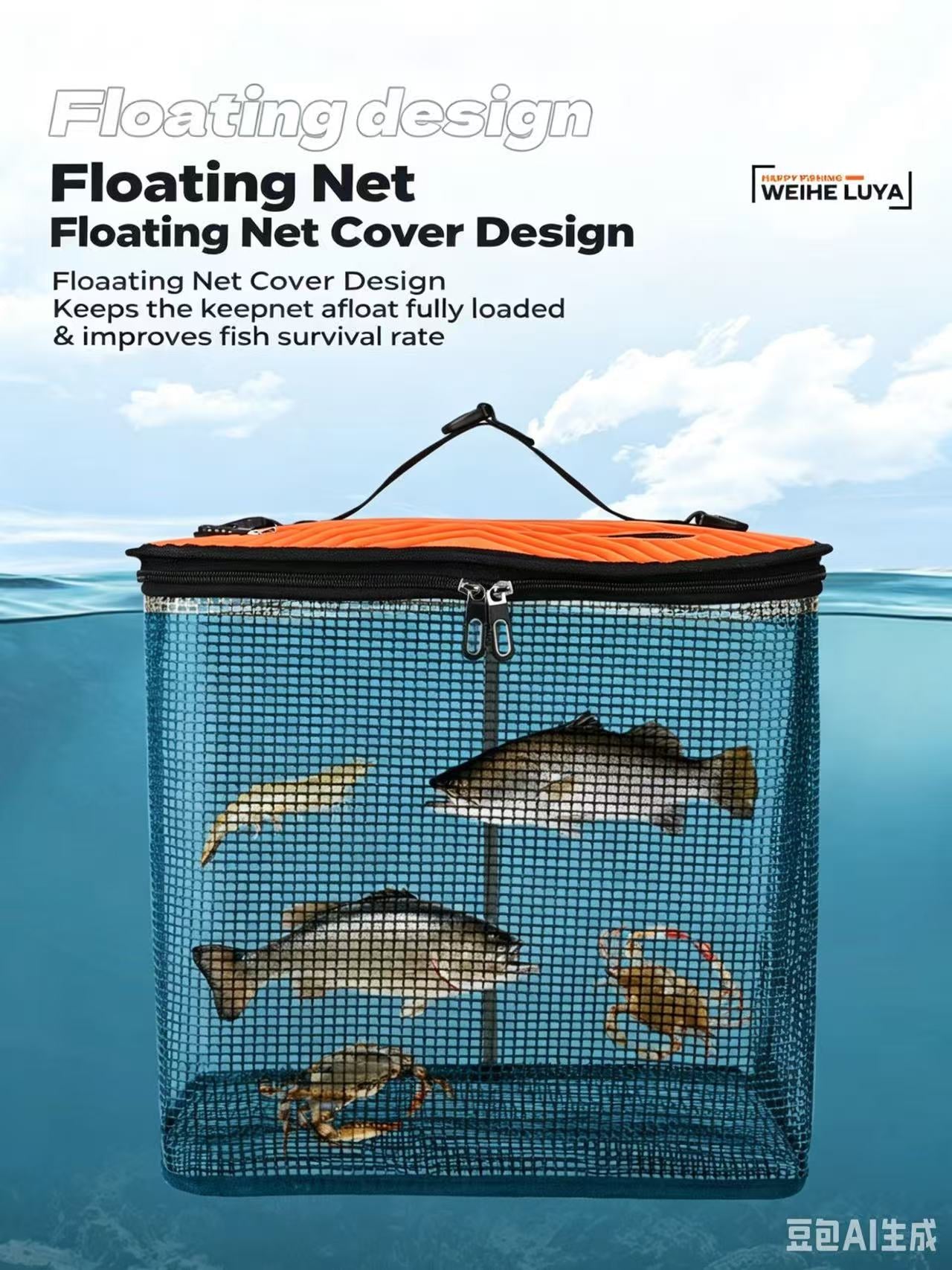 Floating folding fish net，floating design