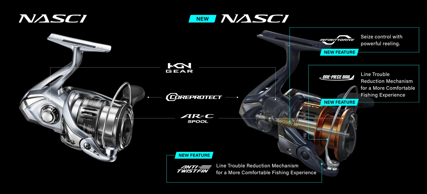 2025 Shimano Nasci Spinning Fishing Reel