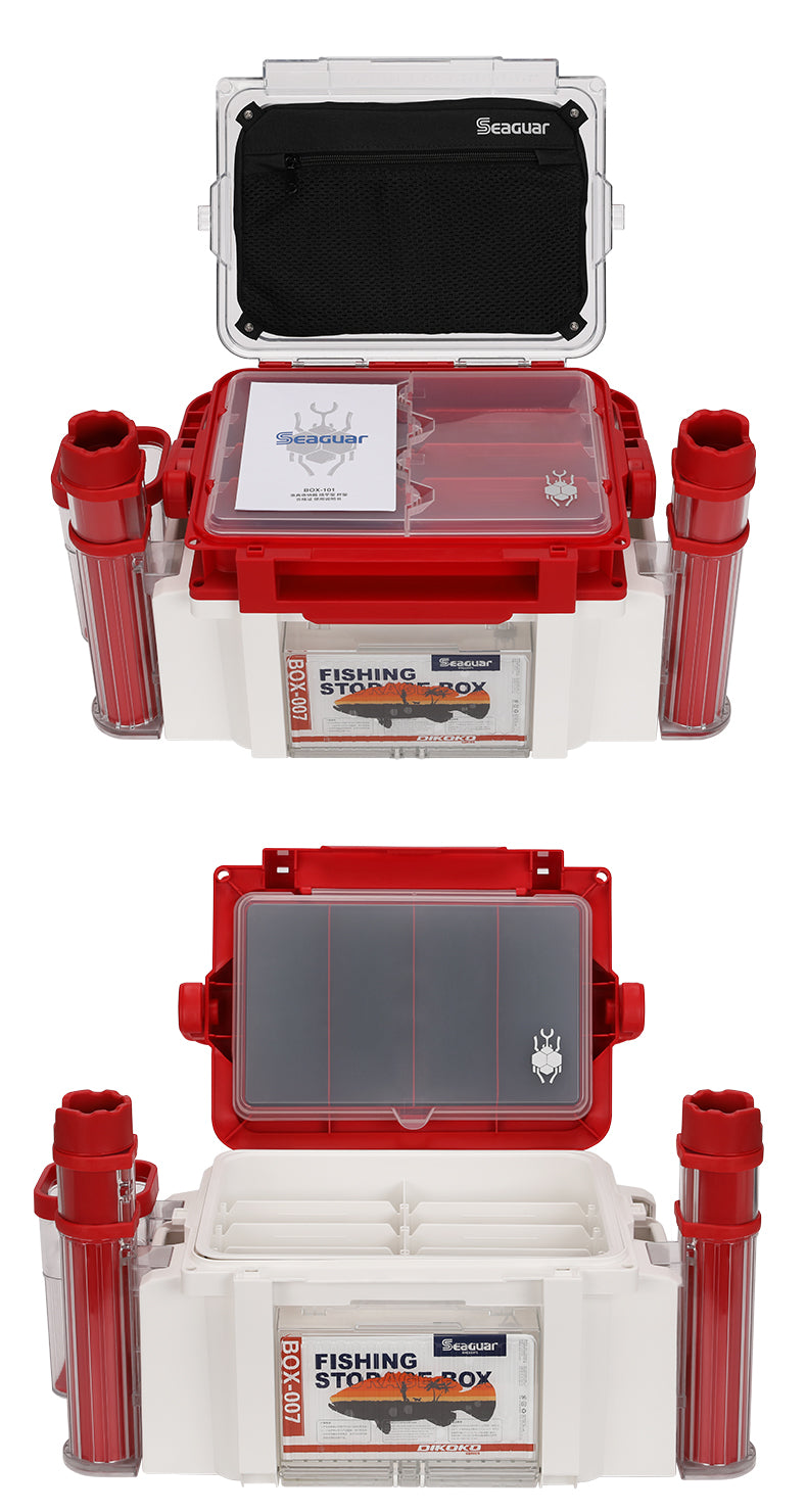 Seaguar Fishing Storage Box 10L  Fishing Tackle Seat Box Bottle Rod Holder
