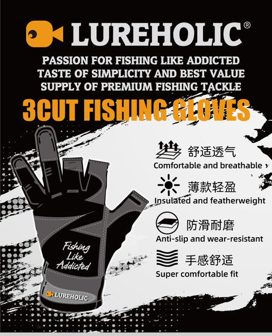 LUREHOLIC-3CUT fishing gloves
