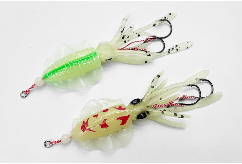 Night Glowing UV Realistic Squid Cuttlefish Octopus Fishing Soft Lures
