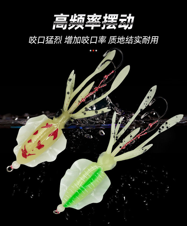 Night Glowing UV Realistic Squid Cuttlefish Octopus Fishing Soft Lures