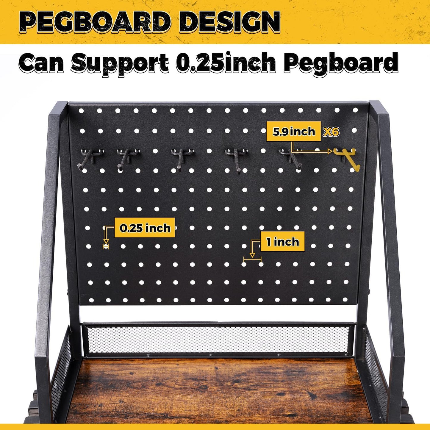 Fishing Rod Rack with Pegboard Mobile Fishing Rod Storage Cart Sturdy for Garage