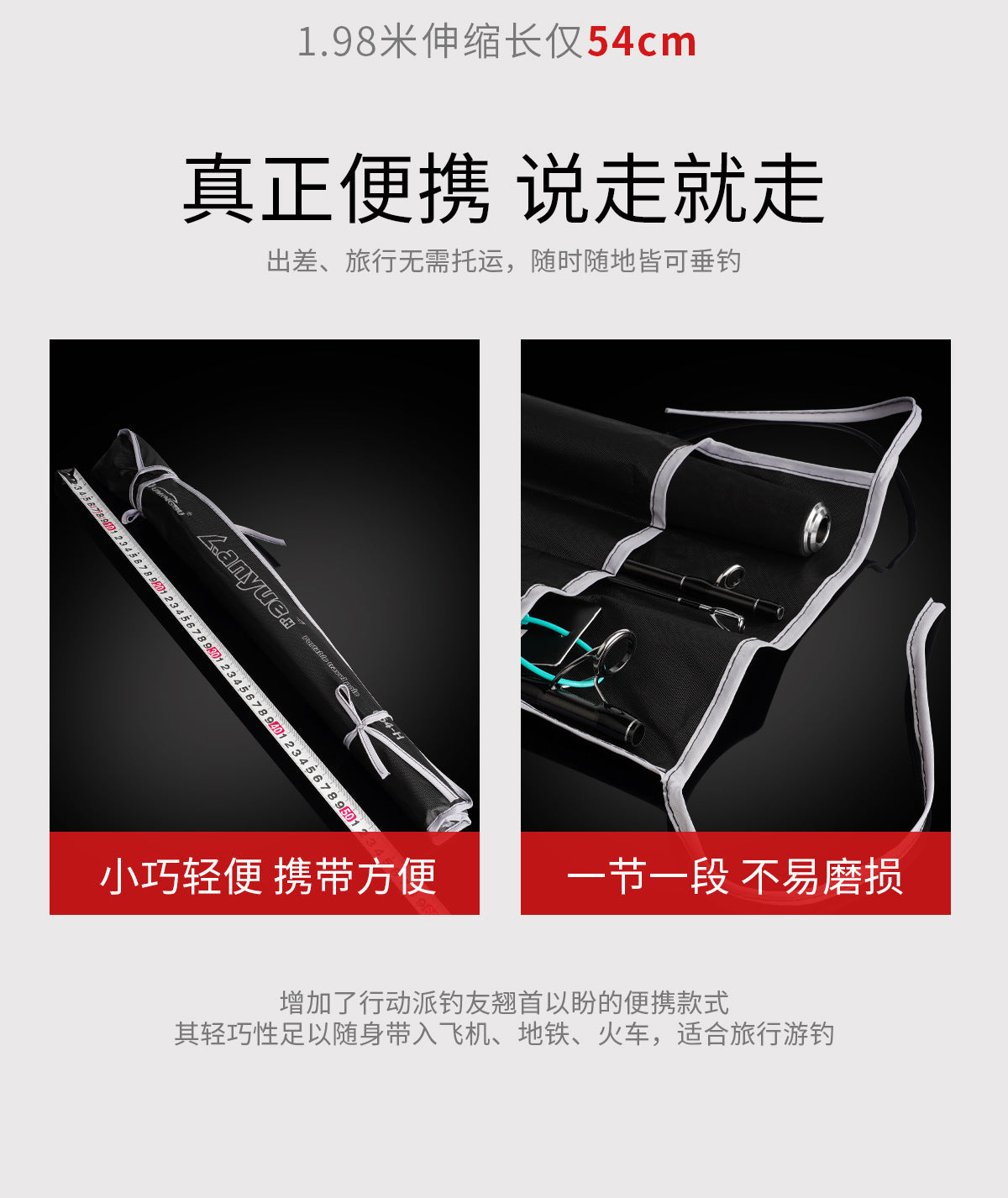 Four-section portable long-distance casting rod