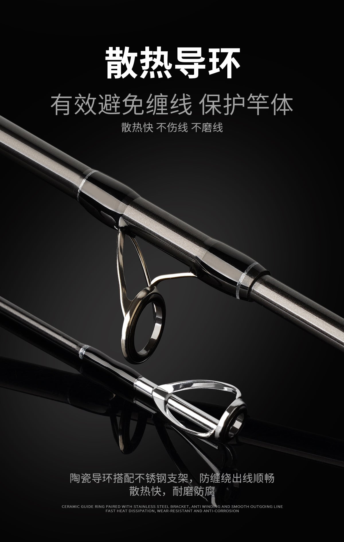 Four-section portable long-distance casting rod