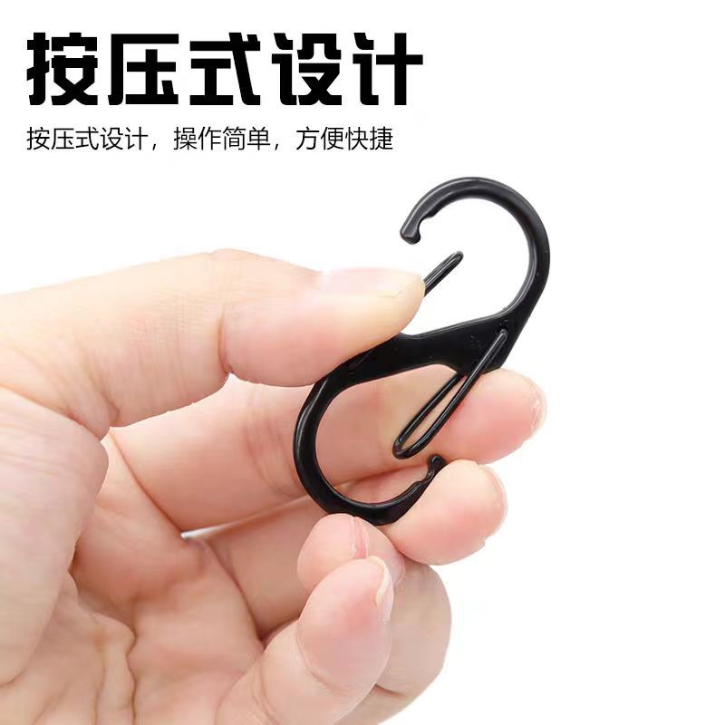 S shape zinc alloy carabiner/2p