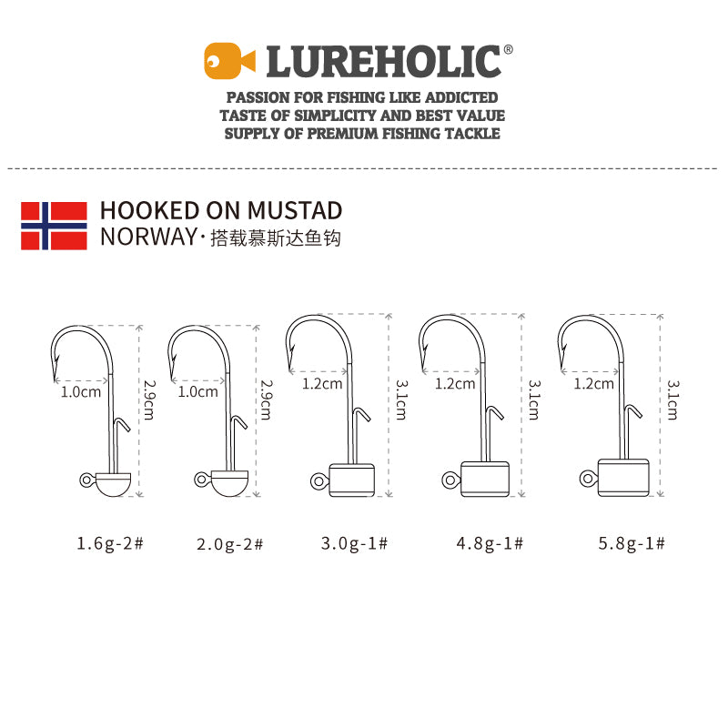 LUREHOLIC-FI-NED JIG WITH MUSTAD HOOK