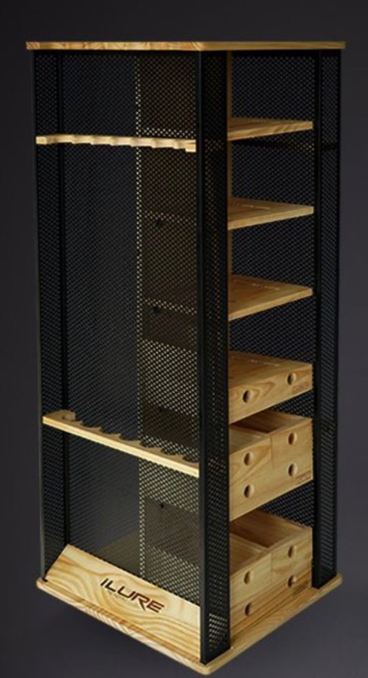 ILURE fishing rod rack, lure rod storage rack,  with rotatable base.