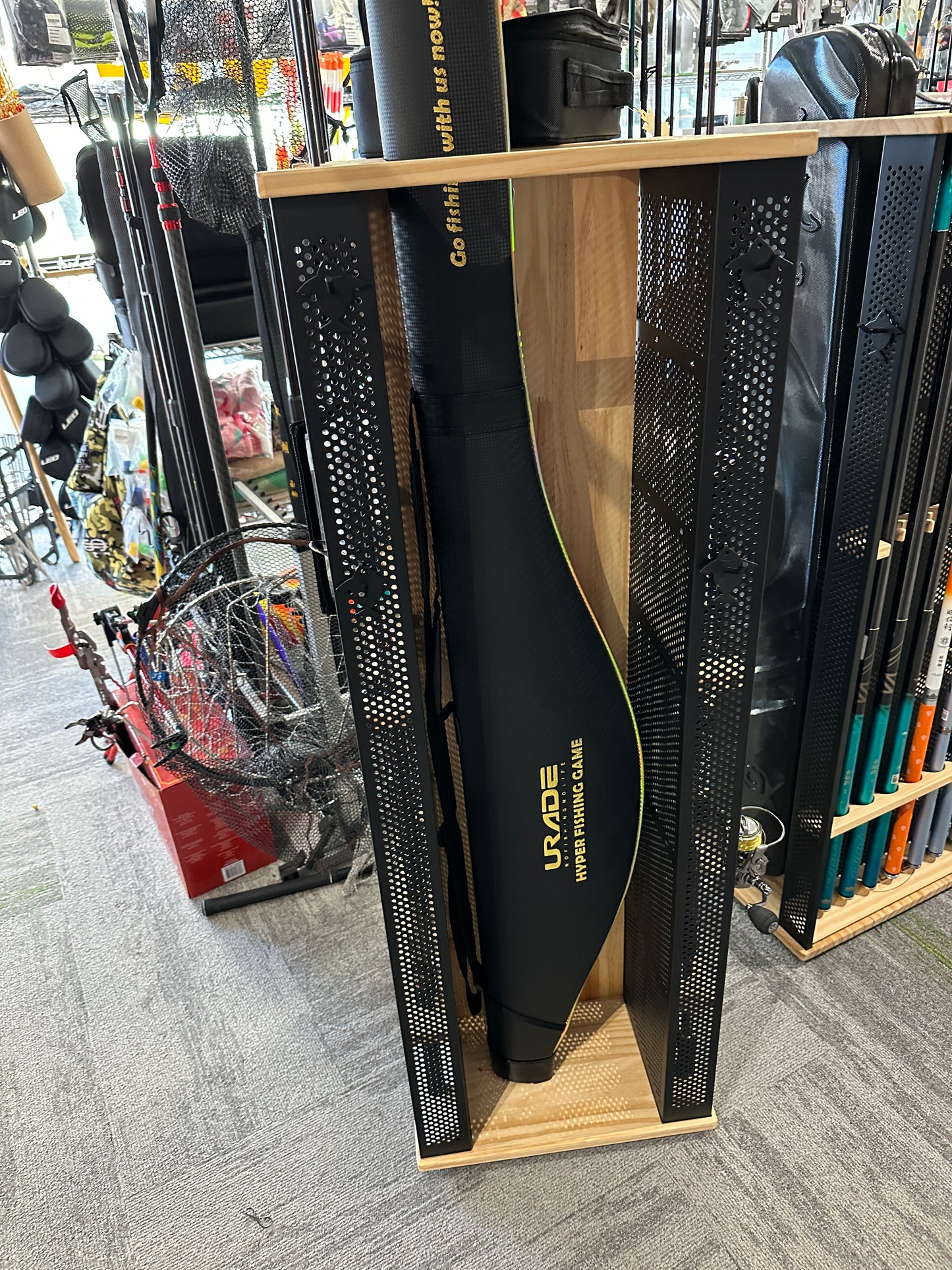 ILURE fishing rod rack, lure rod storage rack,  with rotatable base.