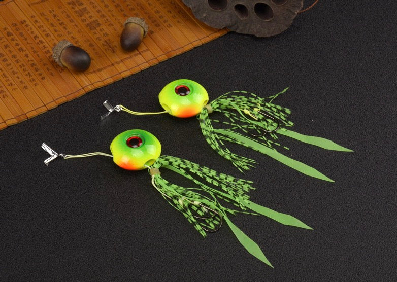 Iron Plate Double Hook Luminous Artificial Fish Lure Bait Jig With Beard 35g