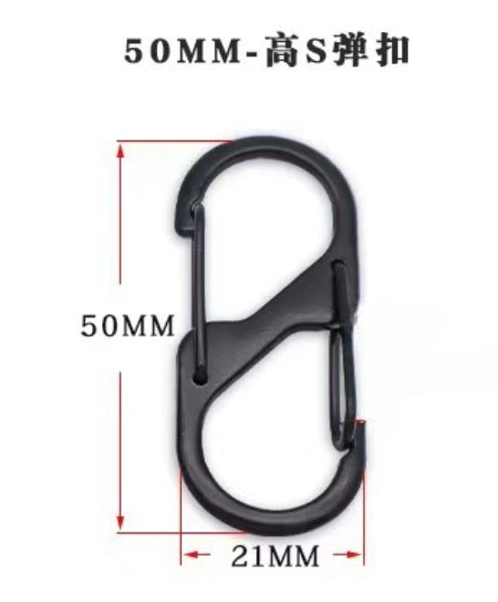 S shape zinc alloy carabiner/2p