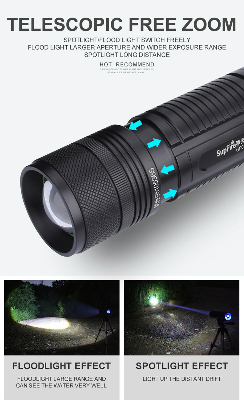 SUPERFIRE GF01 fishing flashlight